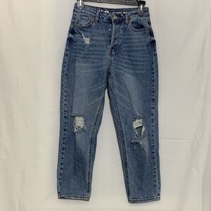 S.O.N.G Classic Mom Jean Womens 1/25 Button Fly Cropped CC